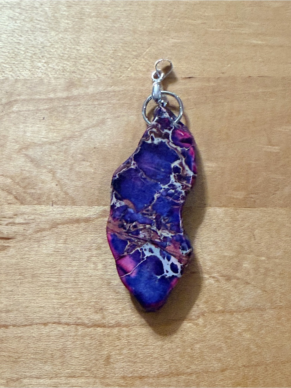 Purple/Pink Sea Sediment Jasper Stone Pendant Necklace
